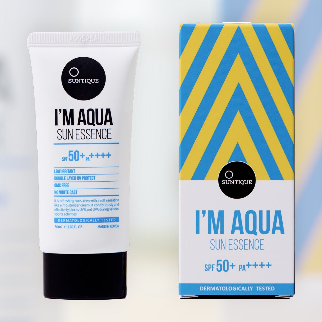 SUNTIQUE I’m Aqua Sun Essence SPF50+ – Ενυδατική αντηλιακή essence προσώπου με υαλουρονικό οξύ