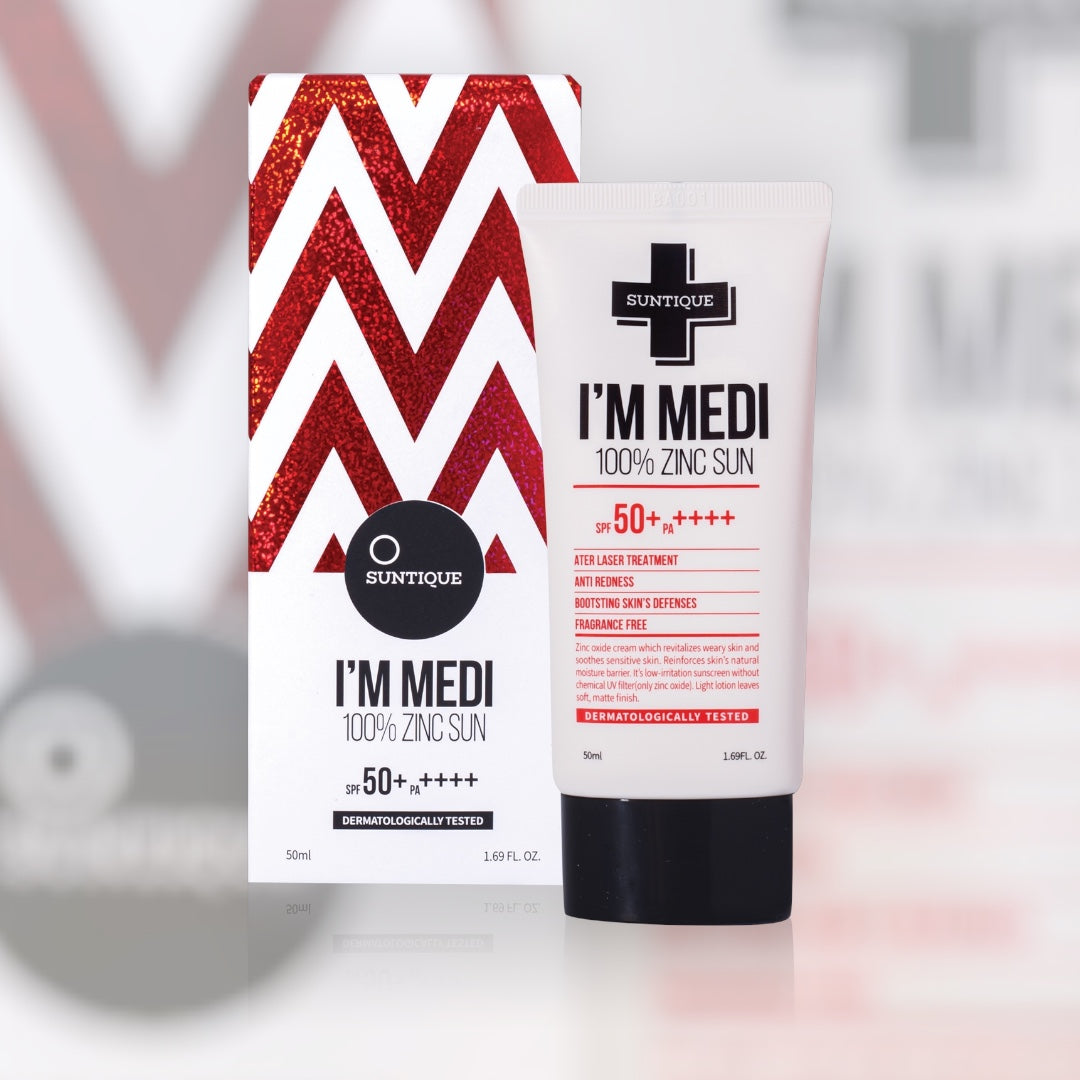 SUNTIQUE I’m Medi Zinc Sun SPF50+ – Αντηλιακή κρέμα με ψευδάργυρο για ευαίσθητο και ερεθισμένο δέρμα